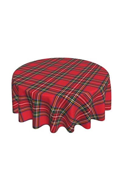 Generic BETGINY Christmas Tablecloth 60 Inch Round Red Green Buffalo Plaid Ta...