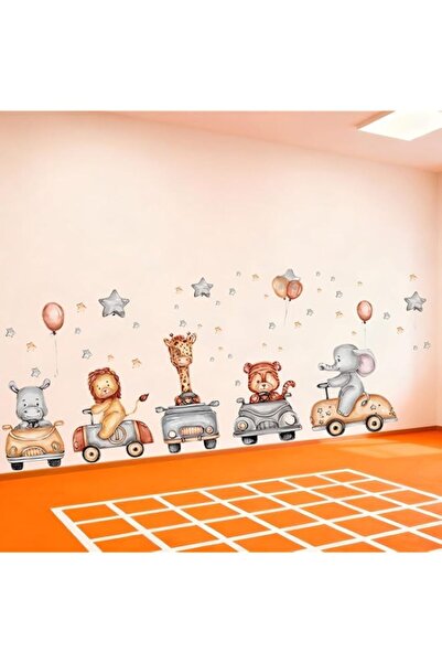 Generic Brand Cartoon Animal Wall Stickers for Kids – Fox, Lion, Elephant, Gi...