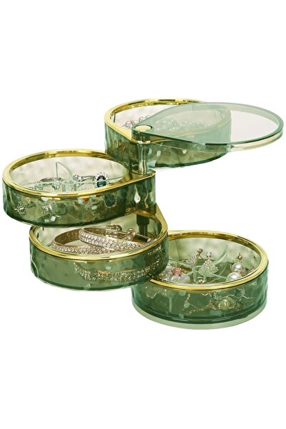 Generic Brand 4-Layer Rotatable Jewelry Organizer Storage Box, Clear Jewelry ...