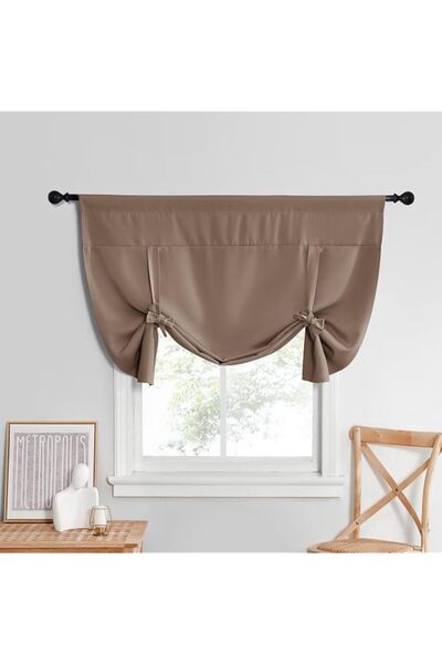 Generic NICETOWN Thermal Insulated Blackout Tie up Curtain for Cafe, Farmhous...