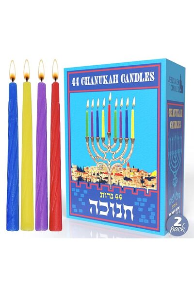 Generic Jerusalem Candles Colorful Hanukkah Candles - 2 Pack - Standard Size ...