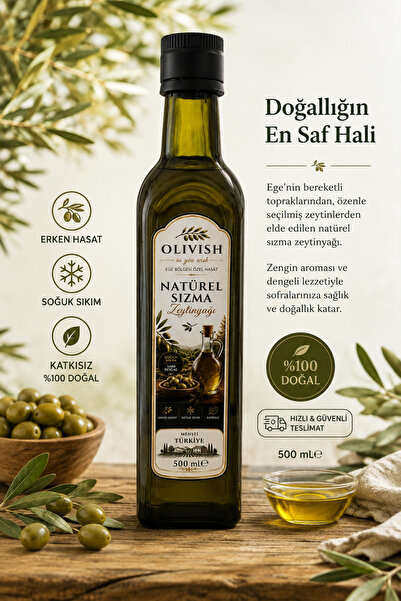 olivish Erken Hasat Soğuk Sıkım Natürel Sızma Zeytinyağı 500ml