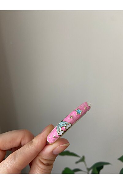 Anetta Jewelry Pembe mineli kız çocuğu kelepçe model bilezik