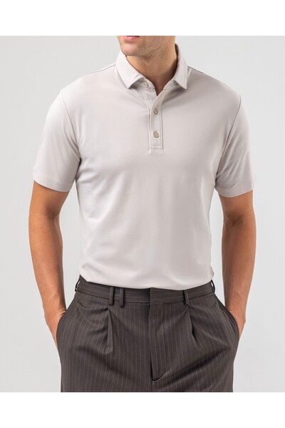 TerziAdemAltun Italian Style Slim Fit Men's Italian Collar Short-Sleeved Knit...