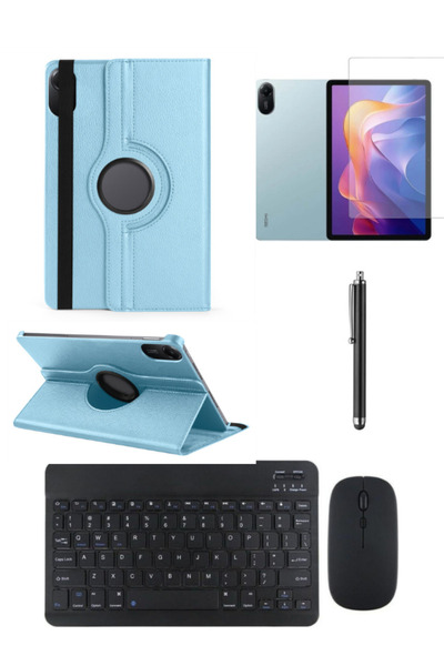 ebulduk Redmi Pad 2 11 Inç Uyumlu 360° Dönebilen Standlı Tablet Kılıfı Blueto...