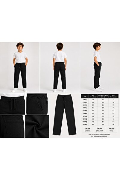 ZEYCEN Children's Lycra Elastic Waist Linen School Trousers Primary School-Mi...