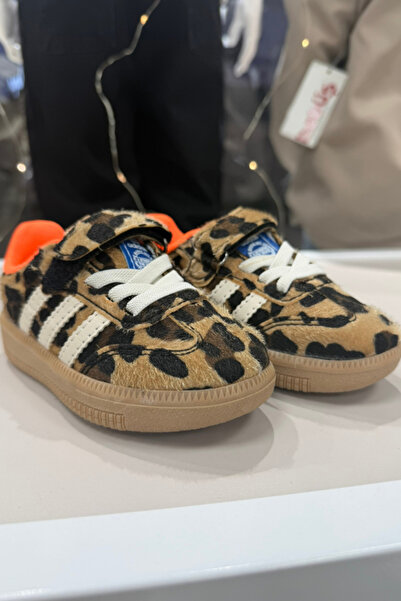 NOBLEKIDS Girl's Leopard Patterned Velcro Sneakers