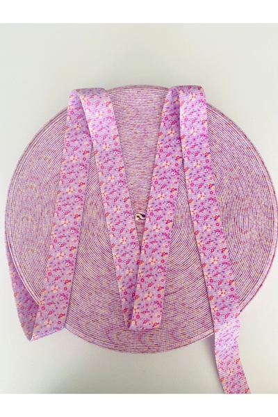 seyranat 2 Meters, Width 4 Cm, Lilac Color Floral Patterned Bag Strap, Column...