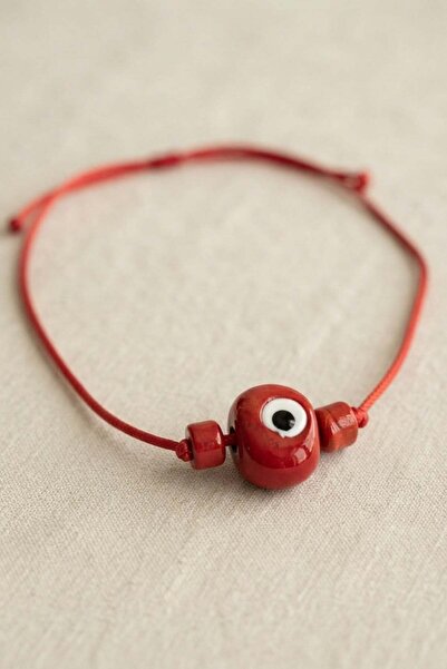 Inure Jewelry Handmade bohemian red evil eye necklace