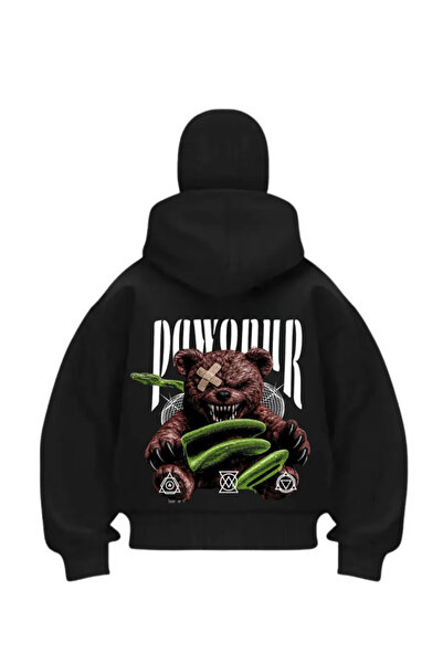 DİVİN Ninja Printed Oversize Sweatshirt Unisex Hooded Loose Fit Sweatshirt