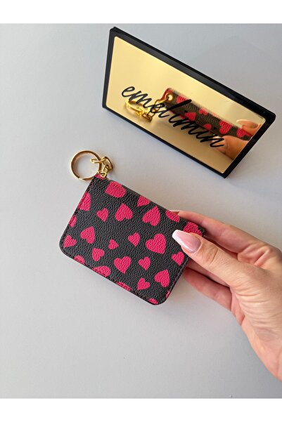 emelimin Women's Keychain Card Holder Wallet Mini Bag Type Multi-Compartment ...