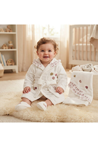 Zıpır Baby Baby Bathrobe Set Towel Slippers Bathrobe