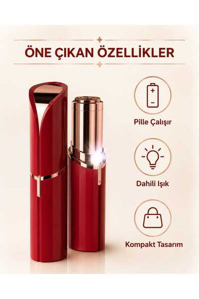 RABERA TECH Mini Kadın Yüz Epilatörü Bıyık Kaş Çevresi Yüz Tüy Alma Aleti kır...