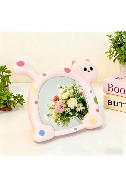 Generic Tazweeq Cute Makeup Mirror, Cat-Shaped Small Vanity Mirror for Desk D...