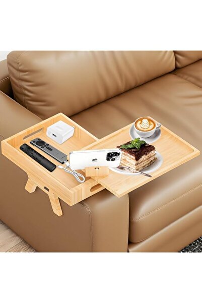 Generic HIKKY 2 Tiered Sofa Armrest Tray with Storage Box,Foldable 13"x 9.4"S...