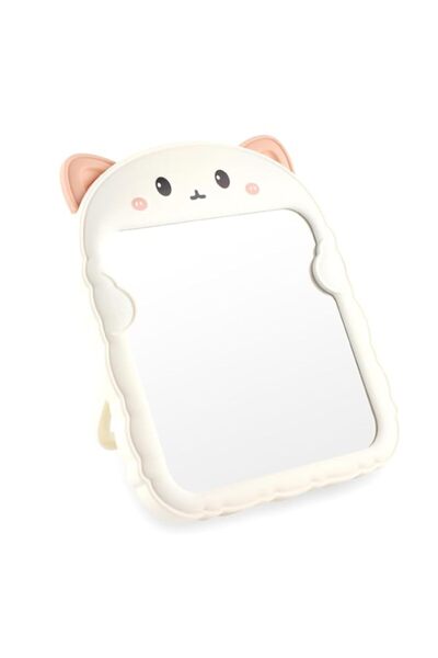 Generic Cute Desk Mirror, Cartoon Cat Mirror for Desk, Desktop Mirror with St...