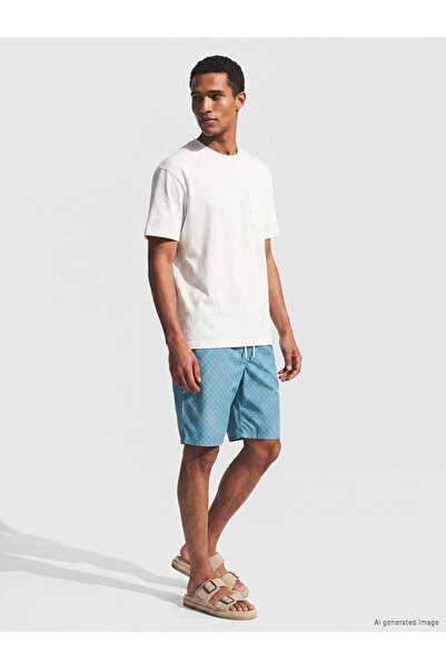 LC Waikiki Trendlucky Men's Patterned Swim Shorts Below the Knee with a Diffe...