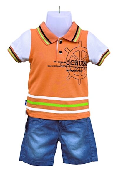 OEM Set din 2 piese pentru băieți: tricou portocaliu și pantaloni scurți din ...