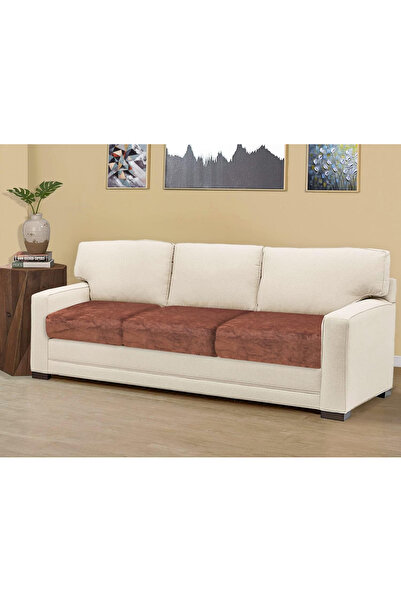 OEM Set Tianshu de 3 huse pentru perne de șezut canapea, catifea, maro, 70x191cm
