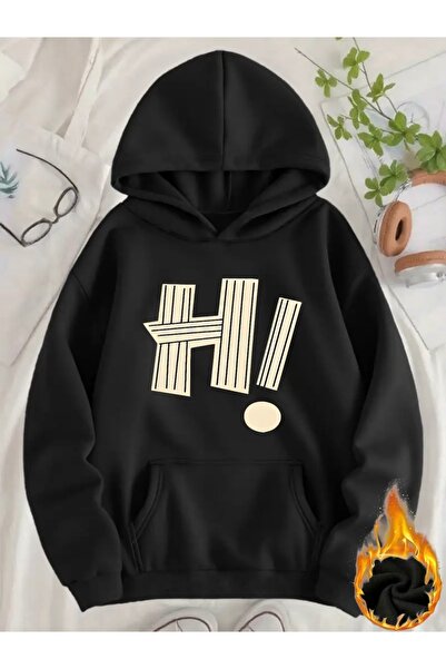 FUFLUNS Printed Oversize Unisex Women'S/Men's Hooded Sweatshirt