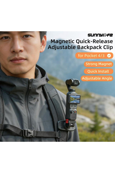 DJI Osmo Pocket 3/4 Manyetik Sırt Çantası Klipsi