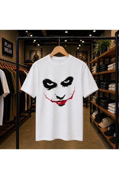 playwear Μπλουζάκι με στάμπα Joker, 100% βαμβακερό, oversized, με χαλαρή κανο...
