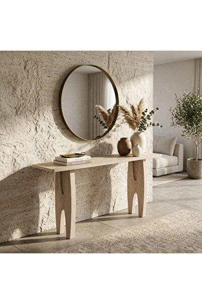 Al Hadaya Mall Modern Design Wooden Console Table - Beige - 160X40X80Cm