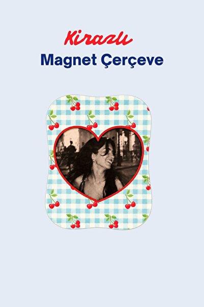 ArtDropsco Kirazlı Magnet Fotoğraf Çerçevesi – Kalpli