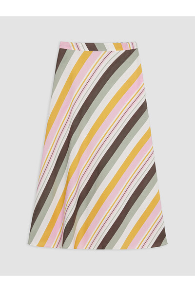 LC Waikiki Mixed Waist Zipper Striped A-Line Skirt