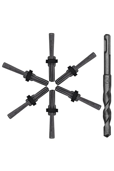 Generic 6PCS Rock Splitting Wedges and 1PCS Rotary Hammer Drill Bit, Wedge an...