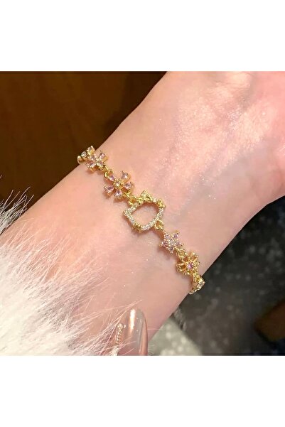 Heda Jewelry Hello Kitty Bileklik - Sanrio İlhamlı Altın Renk Bileklik
