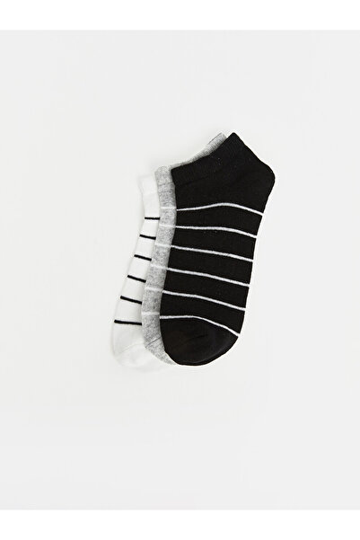 LC Waikiki Rmz Gi̇yi̇m Farkiyla Striped Women's Booties Socks 3-Piece Set