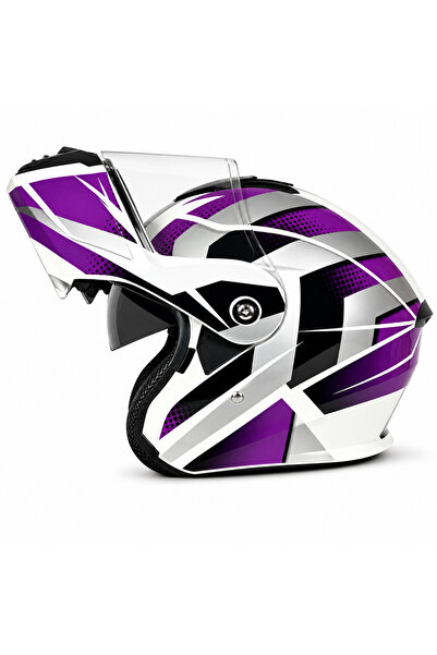 FIXATO Motorcycle/Scooter Flip-Up Helmet Nova, Double Visor, UV Protection, P...