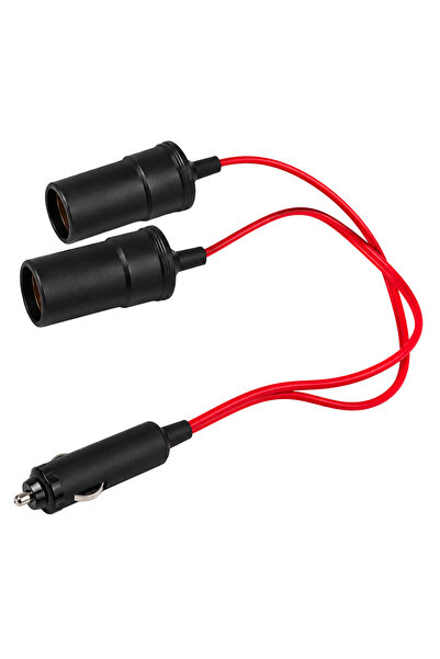 nelerbulurum 2'Lİ Araç Çakmaklık Çoğaltıcı 12V 24V – 1 Erkek 2 Dişi Esnek Kablolu, Telefon Şarjı, Yol Kamerası, Oto Süpürge ve Araç Buzdolabı Uyumlu