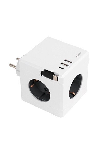 OEM Adaptor Hepol CUB, 3 prize schuko + 2 porturi USB-A + 1 port USB-C + cabl...