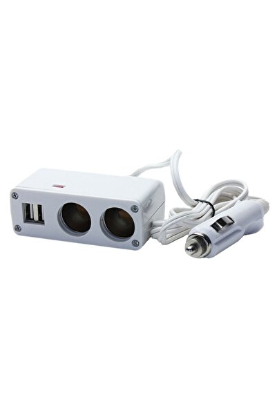OEM Adaptor priza auto, VGT, 2 porturi bricheta, 12 V, 2 porturi USB, cablu 1...