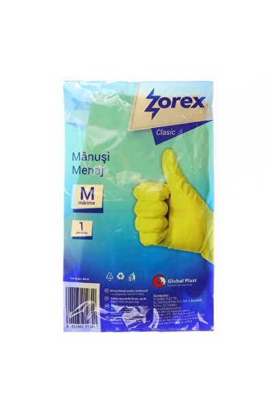OEM Zorex household gloves, size M, rubber, yellow
