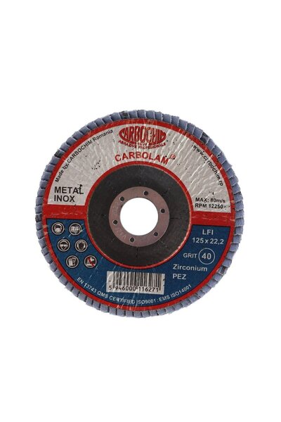 OEM Disc lamelar frontal, pentru oțel / inox, Carbochim SFI, 125 x 22 mm, gra...