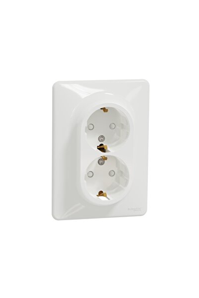 OEM Schneider Sedna SDD311221 διπλή πρίζα σούκο, εντοιχιζόμενη, με προστατευτ...