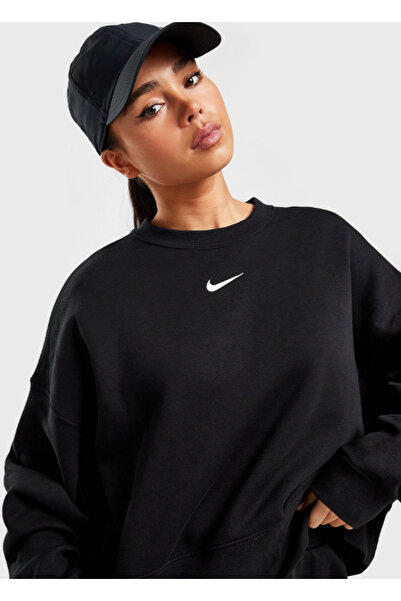 Nike Sportswear Phoenix Fleece Oversize Kesim Siyah Kadın Sweatshirt