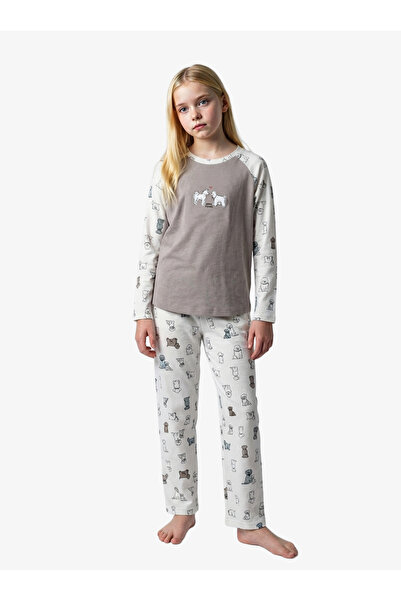 Blackspade Kız Çocuk Pijama Takımı 52277 - Vizon