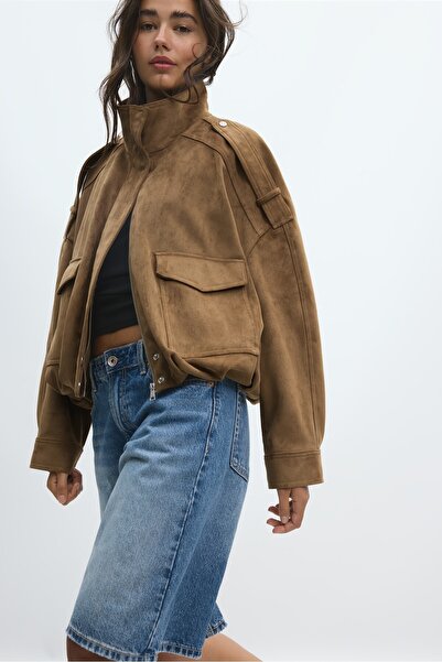 Stradivarius Oversize suni süet ceket