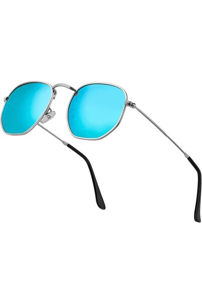 GENERAL Hipster Polarized Hexagon Sunglasses for Men and Women, Small Polygon...