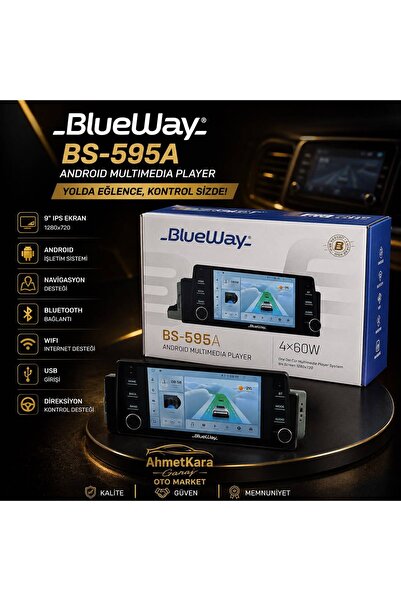 HC Otomarket BLUEWAY BS-595A ANDROİD MULTİMEDYA 9 İNÇ