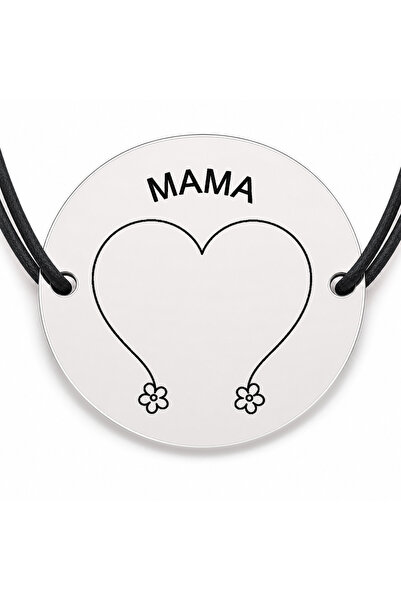 Simoshop Brățară argint 925 cu bănuț gravat inima din tulpini pentru mama, șn...
