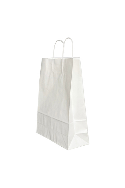 MC Micostore Punga hartie maner rasucit 22 x 10 x 31 cm alb/alb papiroti