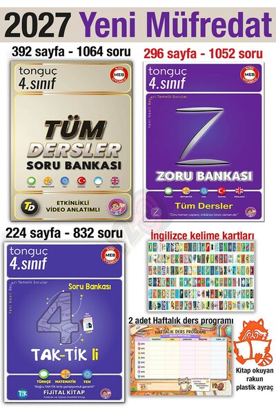 Tonguç Yayınları 4. Sınıf 2027 Tüm Dersler Zoru Soru Taktikli Bankaları Seti ...