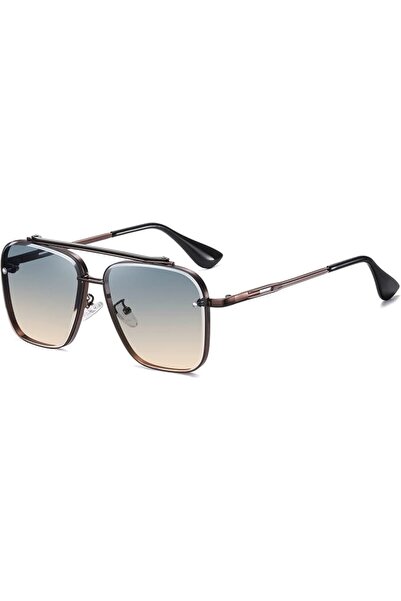 Dollger Dolgier Square Lens Aviator Sunglasses for Men and Women Fashion Meta...