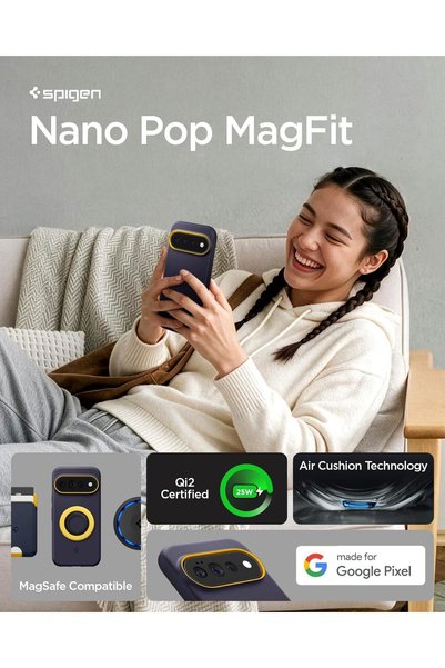 Spigen Nano Pop MagFit for Google Pixel 11 Pro XL case [Pixelsnap & MagSafe compatible] Military Grade cover - Blueberry Navy