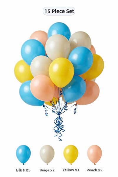 BALOMİS Frog Themed Balloon Set Blue Macaron Orange 15 Pieces Girls Birthday ...
